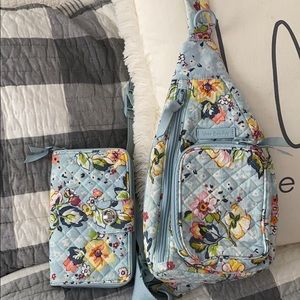 Vera Bradley floating garden sling & wallet